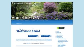 Home exchange member page - HomeLink USA