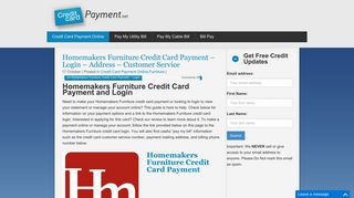 Homemakers Furniture Credit Card Payment - Login - Address ...