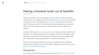 Making a Homenet router out of OpenWrt · ~tore