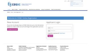 Online Registration Login - College of Dental Surgeons of BC
