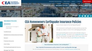 California Homeowners Residential Earthquake Insurance Policies