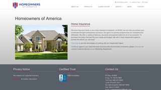 Home Insurance - Homeowners of America
