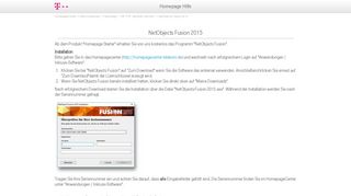 HPC » NetObjects Fusion 2015 - HomepageCenter - Telekom