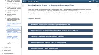 Displaying the Employee Snapshot Pages and Tiles - Oracle Docs