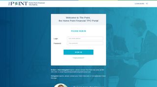 The Point, the Home Point Financial TPO Portal