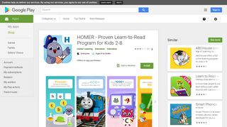Homer - #1 Learn-to-Read Program for Kids Age 2-8 - Apps on Google ...