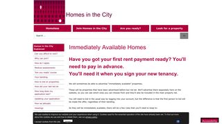 Homes in the City - Immediately Available Homes