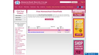 Co-op Classifieds - Homeschool Curriculum and Affordable ...