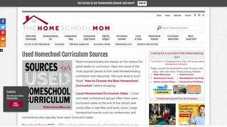 Sources for Used Curriculum - TheHomeSchoolMom