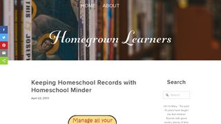 Keeping Homeschool Records with Homeschool Minder ...