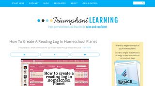 How To Create A Reading Log In Homeschool Planet | Triumphant ...