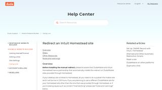 Redirect an Intuit Homestead site – Duda Support