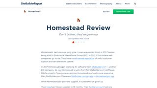 Homestead Review | What You Need To Know - Site Builder Report