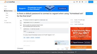 Is there a default password to connect to vagrant when using ...