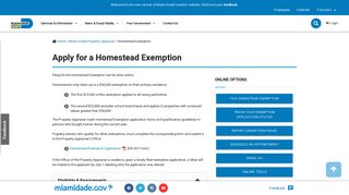 Homestead Exemption - Miami-Dade County