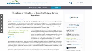 HomeStreet is Taking Steps to Streamline Mortgage Banking Operations