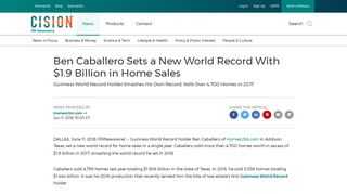 Ben Caballero Sets a New World Record With $1.9 Billion in Home ...