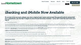 iBanking and iMobile Now Available | bankHometown - Hometown Bank