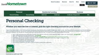Personal Checking | bankHometown - Hometown Bank