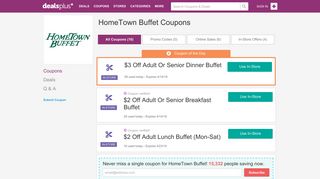 $2 OFF HomeTown Buffet Coupons, Promo Codes February 2019