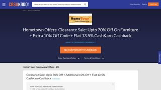 HomeTown Offers, Coupons: Upto 70% Off + 10% Off Code + 13.5 ...