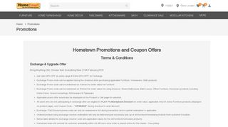 Promotions and Offers - HomeTown.in