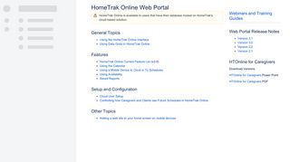 HomeTrak Online Web Portal - HomeTrak Companion Version 6 ...