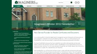 Imagineers Winter 2012 Newsletter - New Service Provider for Resale ...