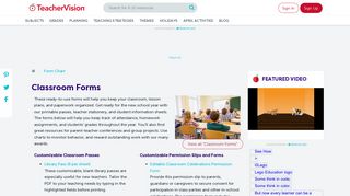 Printable Classroom Forms for Teachers - TeacherVision