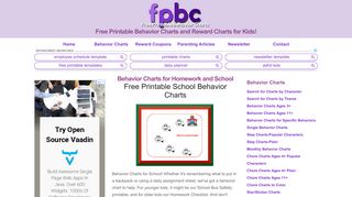 Homework Charts | Free Printable Behavior Charts
