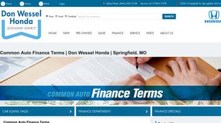 Common Auto Finance Terms From Auto ... - Don Wessel Honda