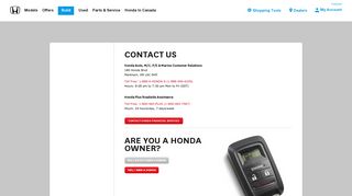 Contact Us - Honda Canada