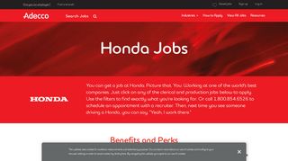Honda Careers | Browse and Apply for Honda Jobs - Adecco