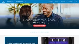 Customer Service & Car Owner Information | Honda