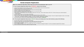 Computer Registration - Honda Canada