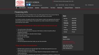 Honda Financial Services - READY HONDA