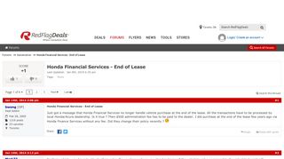 Honda Financial Services - End of Lease - RedFlagDeals.com Forums
