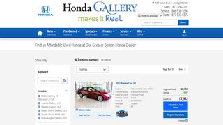 Used Cars for Sale in Reading, MA | Honda Gallery Serving Medford ...