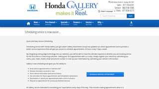 Schedule Car Service in Reading Online at Honda Gallery