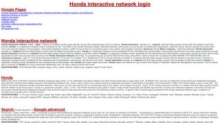 Honda interactive network login