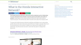 What Is the Honda Interactive Network? | Reference.com