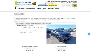Honda Lease Calculator | New Honda Lease near Pine Hills, FL
