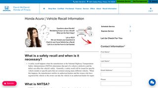 Honda Recall Information | Dallas, TX - David McDavid Honda of Frisco