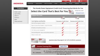 Honda Power Equipment Credit Card Financing Offers | Honda ...