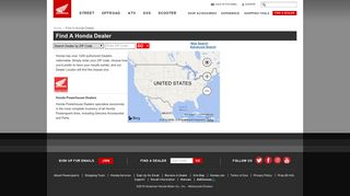 Find A Dealer - Honda Powersports