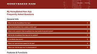 My HoneyBaked Ham App Frequently Asked Questions
