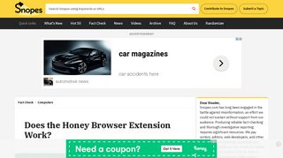 FACT CHECK: Does the Honey Browser Extension Work? - Snopes.com