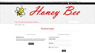 Account Login - Honey Bee