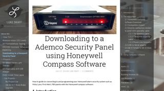 Downloading to a Ademco Security Panel using Honeywell Compass ...