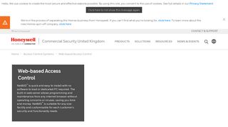 Web-based Access Control | Honeywell Commercial Security UK